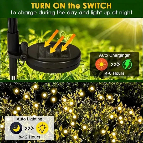 Solar Wind Firefly Garden Lights – LED Outdoor Lawn Lamp with Wind-Driven Effect, Landscape Ground Plug Holiday Garden Decoration