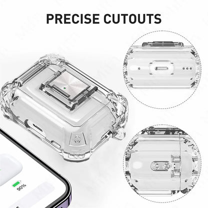 Carbon Fiber Shockproof Case for AirPods Pro 1/2 & AirPods 3 – Protective Headset Cover with Switch