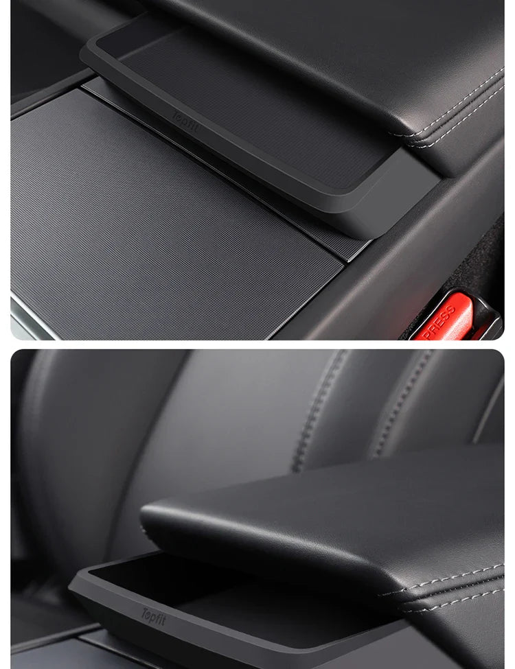 Central Armrest Storage Box for Tesla Model Y/3/3 Highland – Multi-Functional Glasses & Phone Organizer Case, 2024 Accessory