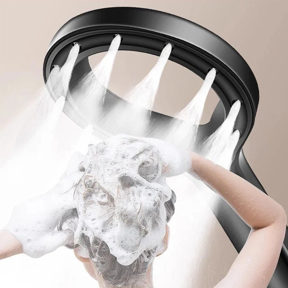 Ring-Shaped Handheld Shower Head – ABS Large Panel, Water-Saving Anti-Blocking High Pressure Nozzle for Bathroom