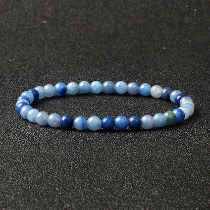 4mm Natural Stone Bead Stretch Bracelet for Men & Women – Agate Lava Handmade Reiki Crystal Jewelry