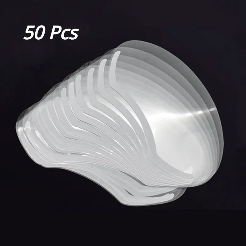 25/50pcs Disposable M-Shaped Clear Face Shields – Makeup, Shower, Barber Masks for Salon Use