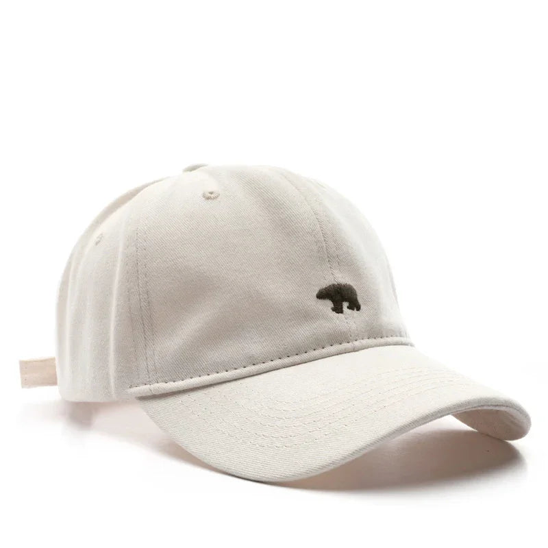 Spring Summer Polar Bear Embroidery Baseball Cap – Unisex Cotton Snapback Sun Hat