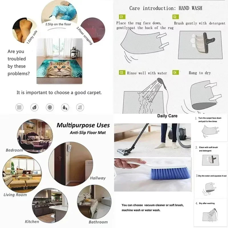 Christmas Festive Entry Door Mat — Santa Claus, Elk & Tree Holiday Anti-Slip Bathroom/Entrance Doormat