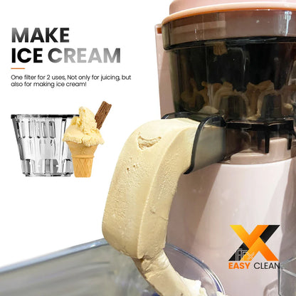 Mini Portable Slow Juicer – Electric Fruit Juice Extractor & Blender, Easy Clean, Ice Cream Maker