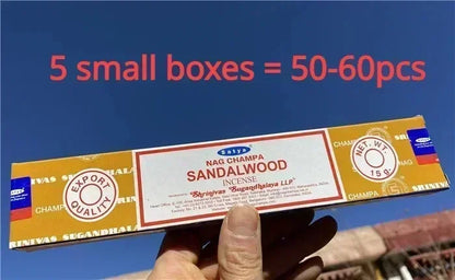 5BOX NAG Champa Indian Incense Set – Satya Handmade Sticks with 6 Aromatic Scents for Home & Meditation