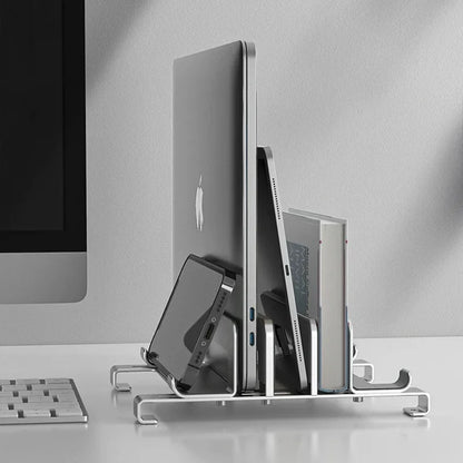 New Adjustable Vertical Laptop Stand – 3-in-1 Desktop Notebook Holder for MacBook Air & Pro