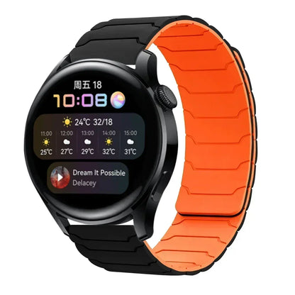 22mm Magnetic Silicone Watch Strap – Replacement Sport Wristband for OnePlus Watch 3/2R/2 & OPPO Watch X/X2/4 Pro 46mm Band