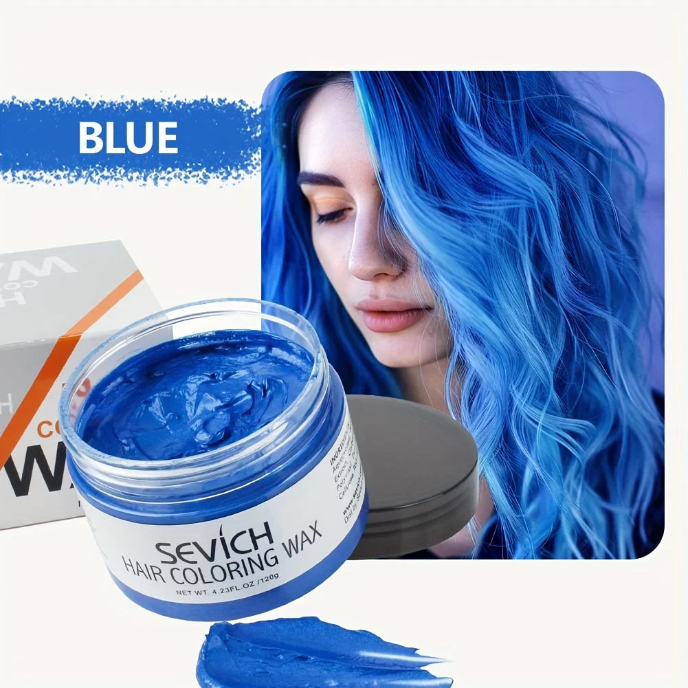 Temporary Hair Color Wax Kit – Washable Instant Hair Dye Cream for Men, Women & Kids, Party Cosplay, Blue, Purple, Red, Green