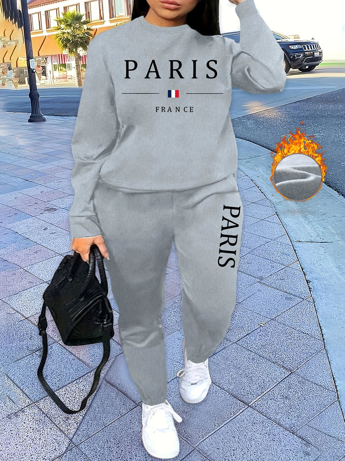 Women's 2-Piece Tracksuit Set - Hooded Sweatshirt & Sweatpants Casual Jogging Sports Outfit