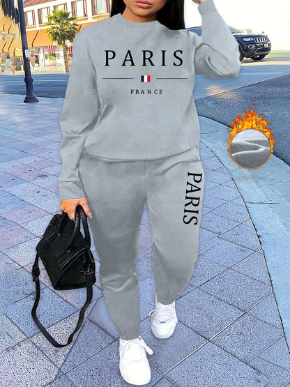 Women's 2-Piece Tracksuit Set - Hooded Sweatshirt & Sweatpants Casual Jogging Sports Outfit