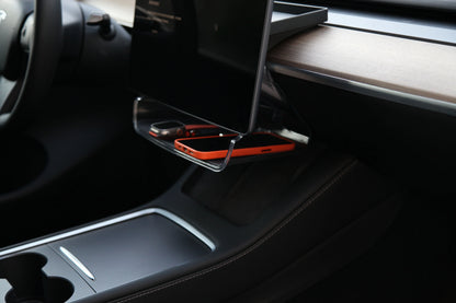 Center Console Organizer for Tesla Model 3 & Model Y Highland – Anti-Slip Under Screen Storage Box with Screen Back Storage