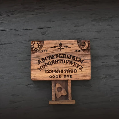 Mini Wooden Ouija Board with Drawer – Spirit Board Miniature with Planchettes, Emotional Love Home Decoration