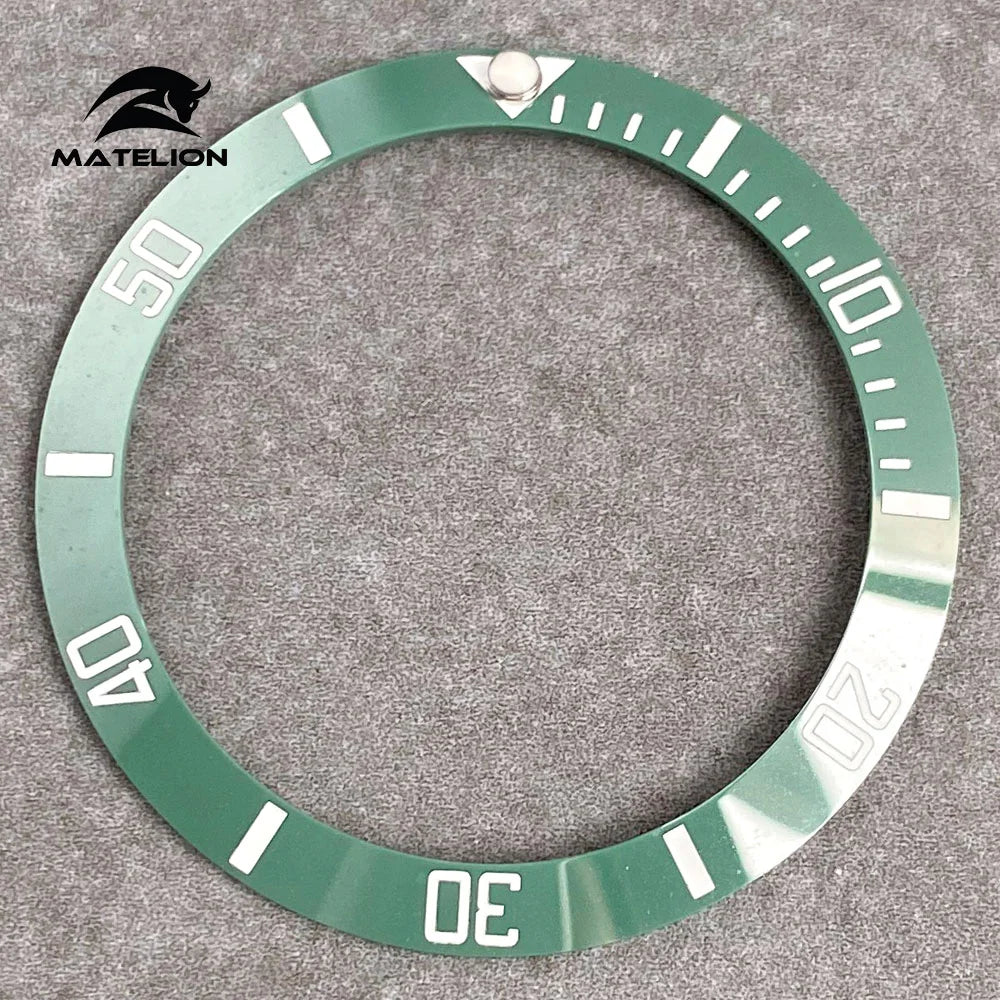 MATELION 38mm Ceramic Bezel Insert — Alloy Watch Ring for 40mm NH35/NH34 GMT Diving Watches