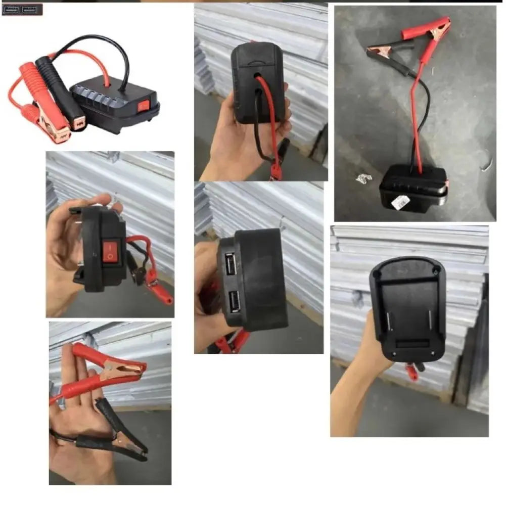 Car Lithium Battery Converter Charger Clip – Jump Starter Booster Cable Adapter for Makita Tools, Emergency Auto Igniter & DIY Power Use