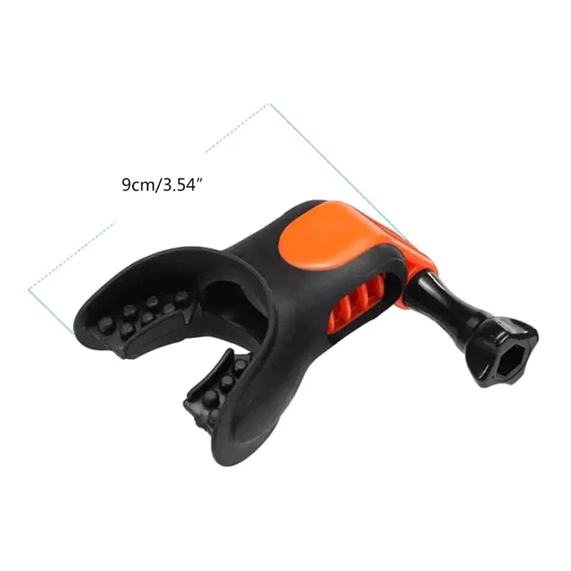Mouth Mount Kit for Action Cameras — Dummy Bite with Screw for GoPro Hero 10, 9, 8, 7, 6, 5, 4, 3+, 3, 2, 1; Ideal for Surfing, Skating & Boating