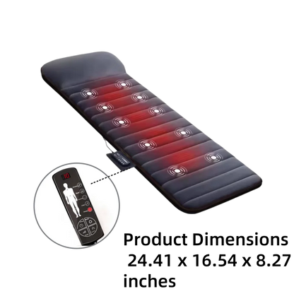 Electric Full Body Massage Mattress with Heating, Kneading & Vibration – Neck and Back Relaxation Pillow with Hand Control and Lumbar Airbag