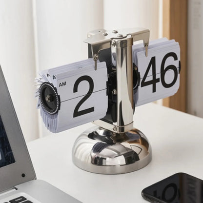 Digital Down Clock – Retro Minimalist Single Foot Mechanical Auto Desk Clock for Home & Living Room
