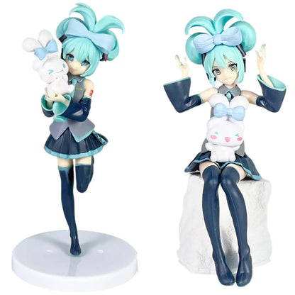 20CM Anime Hatsune Miku x Cinnamoroll Figure – Collectible Decorative Model, Kawaii Gift for Kids