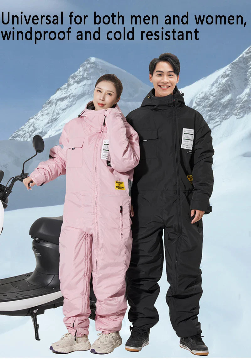 Winter Motorcycle Jacket - ColdProof, Windproof Suit for Men & Women, Cross-Country Gear, Ski & Fishing Velvet Equipment
