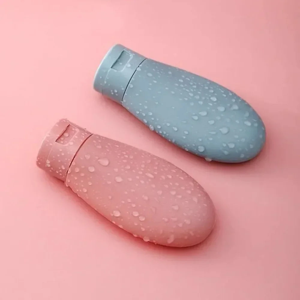3/4 Pcs 60ml Travel Refillable Silicone Bottles - Empty Lotion, Shampoo & Cosmetic Squeeze Containers for Makeup