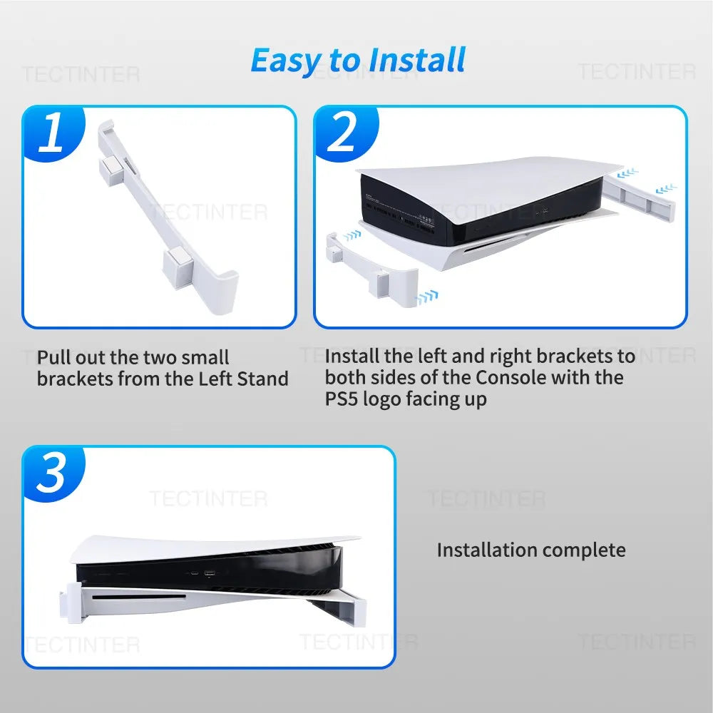 2pcs Cooling Base Bracket Stand for PS5 - Horizontal Dock Mount Holder for Disc and Digital Edition Console, PS5 Gaming Accessories