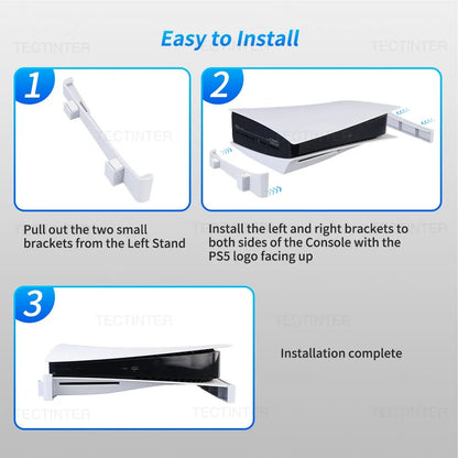2pcs Cooling Base Bracket Stand for PS5 - Horizontal Dock Mount Holder for Disc and Digital Edition Console, PS5 Gaming Accessories