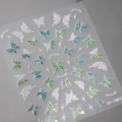5D Glitter Butterfly Nail Sticker – Kawaii Aurora Nail Art Decal for DIY Manicure & Nail Decorations