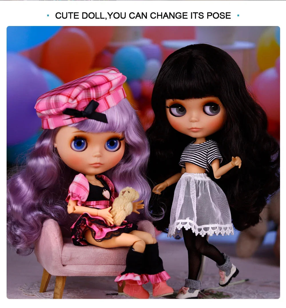 ICY DBS Blyth 1/6 Joint Doll – 30cm Tan Skin Matte Face BJD Girl Doll Toy Gift