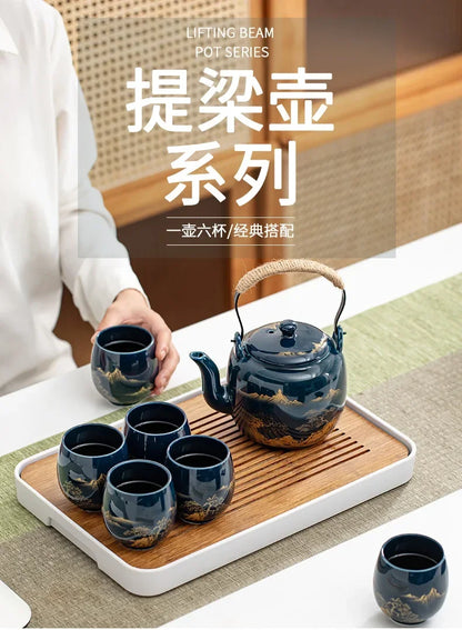 180ml Japanese-Style Ceramic Tea Mug – Large Single Teacup for Home Tea Set or Master Use