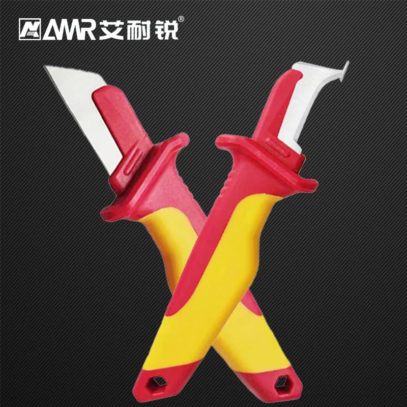Electrician Insulated Cable Stripping Knife — Straight, Curved & Hook Fixed Blade Wire Stripper Hand Tool