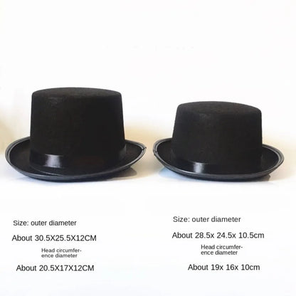 Deluxe Collapsible Top Hat - Black Magician Jazz Hat for Adults and Kids, Perfect for Stage Performances and Costume Parties
