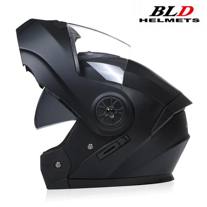 BLD Personalized Full Face Motorcycle Helmet – Dual Lens Modular Flip-Up Casco Moto for Men & Women