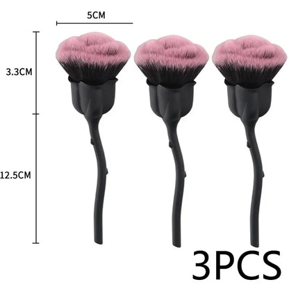 Rose Nail Dust Brush - Soft Manicure & Nail Art Cleaning Brush