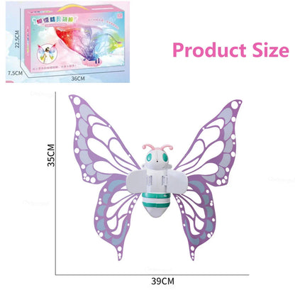 Electric Butterfly Fairy Wings with Lights — Moving Elf Angel Wings for Kids Cosplay & Dress Up
