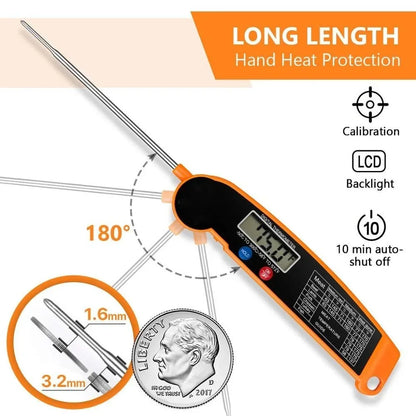 Digital Kitchen Food Thermometer – Multi-Purpose Meat, Water & Milk Probe Cooking Thermometer for BBQ, Oven & Kitchen Use Tool Kit