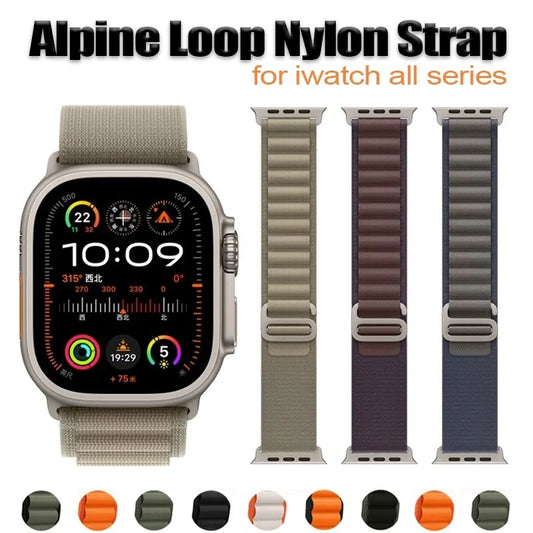 Alpine Loop Nylon Sport Strap for iWatch — Compatible with Series 4–10, 42/46/49mm Bands