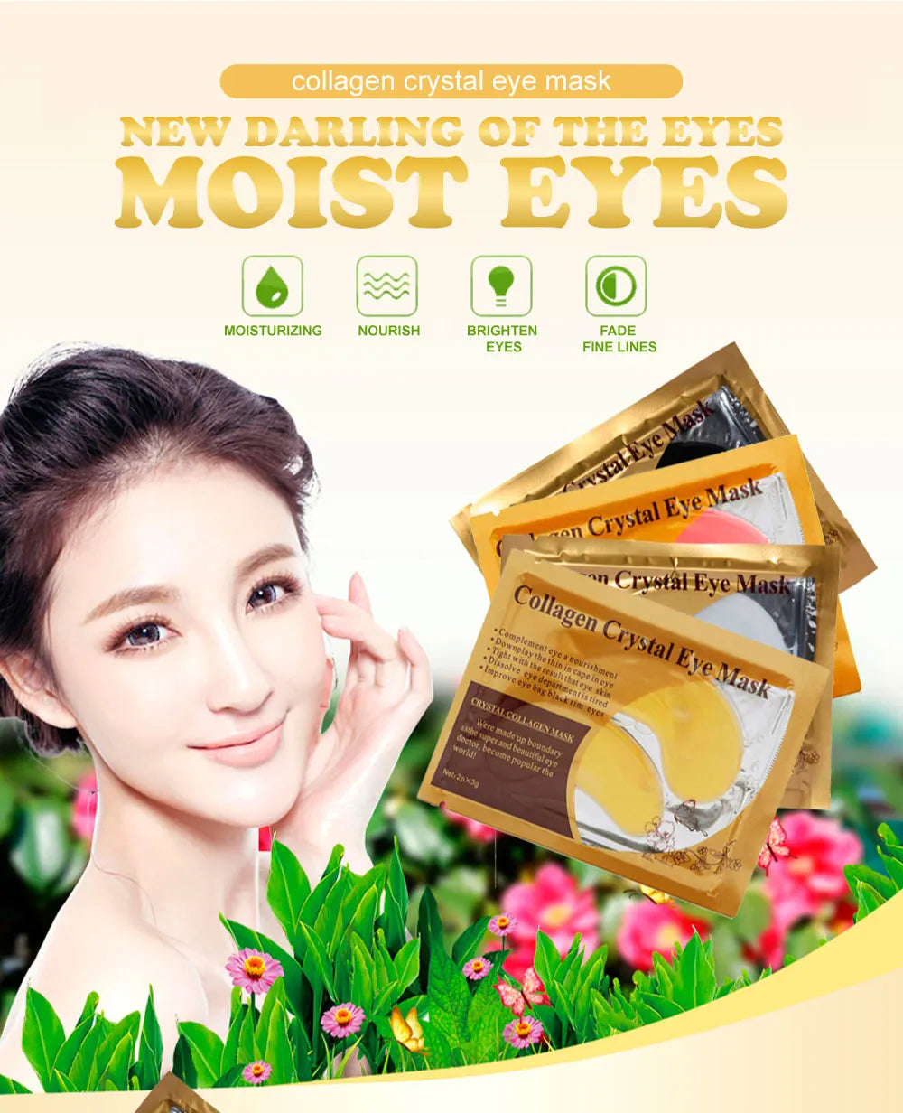 20 Pcs Gold Collagen Crystal Eye Masks – Firming & Moisturizing Nourishing Eye Patches