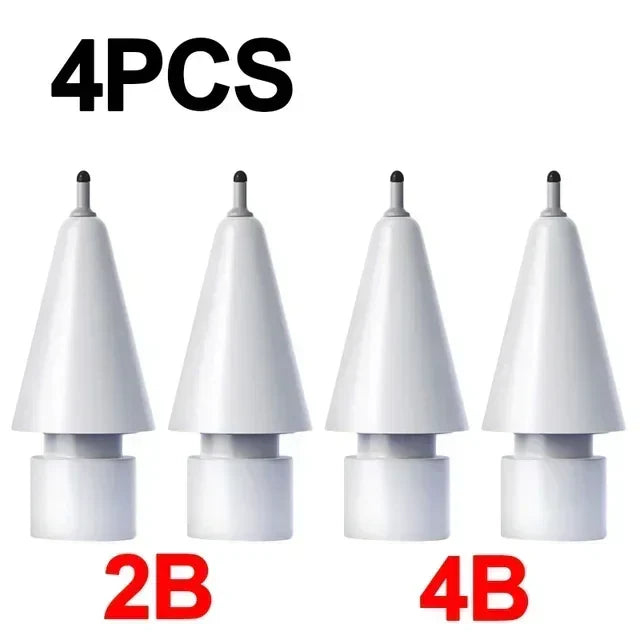 4X Replacement Tips for Apple Pencil 1 & 2 | Soft Silicone Protective Nibs for Touch Screen Stylus