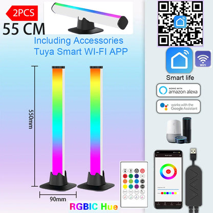 Music RGBIC Light Bar – APP-Controlled Desktop Strip with Rhythm Sync, USB Gaming & Bedroom TV Backlight Atmosphere Lamp