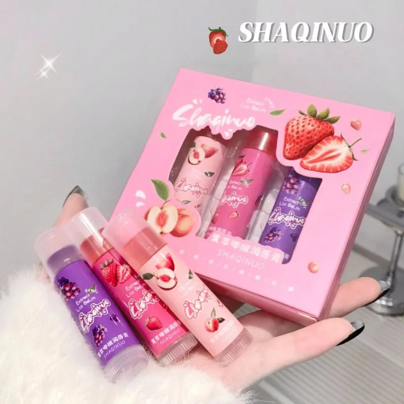 Jelly Fruit Lip Balm – Plant Extract Moisturizing Nourishing Lip Gloss, Long-Lasting Hydrating Juicy Peach Lip Care