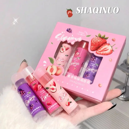 Jelly Fruit Lip Balm – Plant Extract Moisturizing Nourishing Lip Gloss, Long-Lasting Hydrating Juicy Peach Lip Care