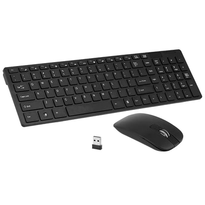 K-06 2.4G Wireless Keyboard and Mouse Combo – Plug & Play Black Set for Laptop & PC