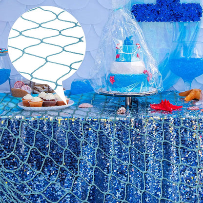 Fishing Net Sea Shell Starfish Hanging Home Wall Decor - Nautical Ocean Theme Home Decor for Kids Under The Sea Birthday Party