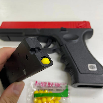 Manual G17 Soft Bullet Toy Gun – Air-Powered Glock Style with Laser & Magazine for Kids CS Games & Outdoor Play