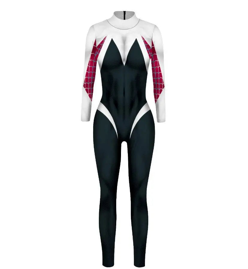 MINISO Women’s Cosplay Bodysuit – Sexy Spiderman, Iron Man & Gwen Stacy Jumpsuit for Halloween & Superhero Parties