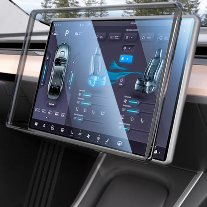 Gloss Navigation Screen Protector Frame for Tesla Model 3/Y – Soft Silicone Edge Display Cover & Central Control Protector