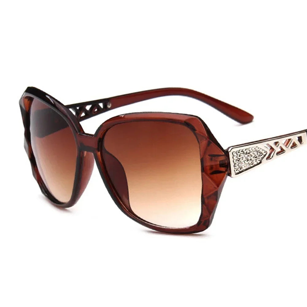 Fashionable Big Purple Sunglasses for Women - Luxury Brand Square Mirror Shades for Ladies