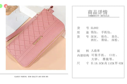 Long Women’s PU Leather Wallet – Double Zipper Tassel Clutch with Coin Purse & Card Holder