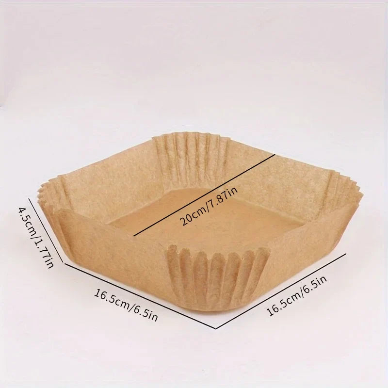 Air Fryer Disposable Paper Liners - Oil Proof, Waterproof Baking Paper in Round, Square & Rectangle for Kitchen & Party Supplies